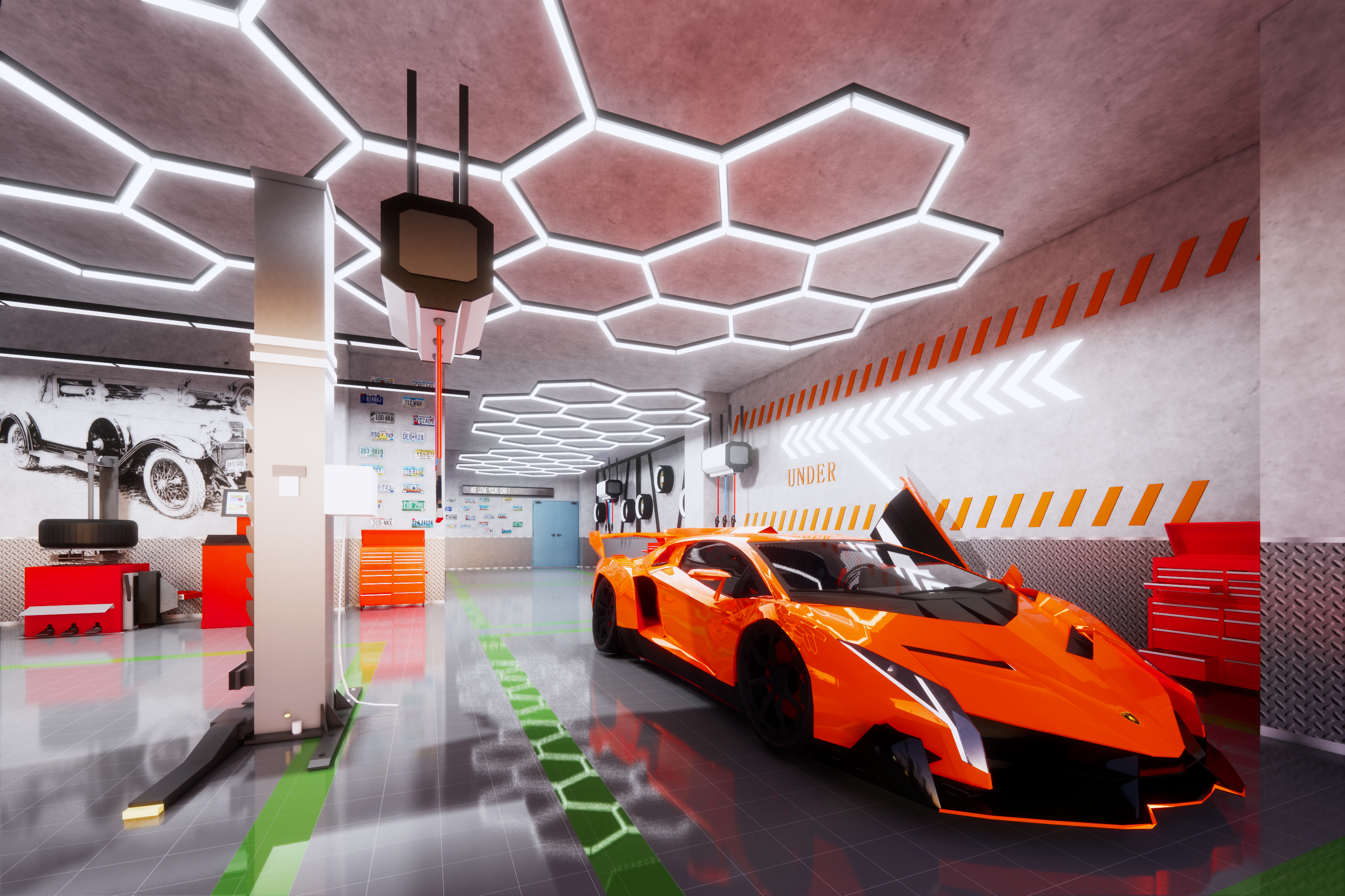 汽車美容維修店鋪裝修設(shè)計效果圖