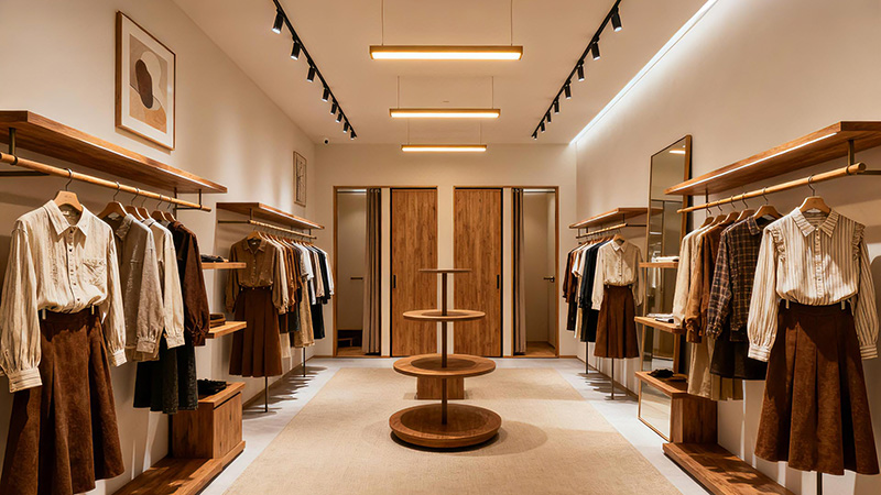 窄長的服裝店鋪裝修效果圖